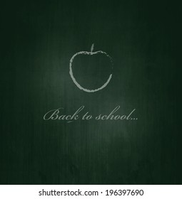 Green Blackboard With Text And Apple