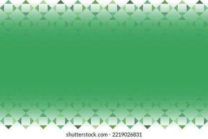Green blank abstract background with bright mosaic rhombuses pattern decoration. Suitable for wallpaper, text placeholder, card, cover, backdrop, and editable template.