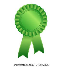 green blank award rosette with ribbon