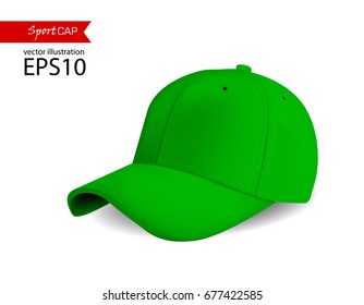 green blank Baseball cup for printing.Vector sportswear and uniform
