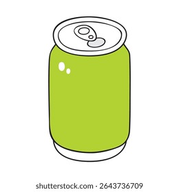 Green blank beer or soda drink can illustration isolated vector
