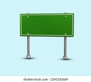 green blank board road sign 3d render design