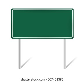 green blank information traffic sign isolated vector illustration