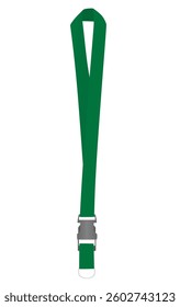 Green blank lanyard. vector illustration