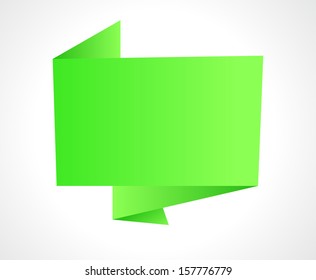 Green blank origami bubble speech vector