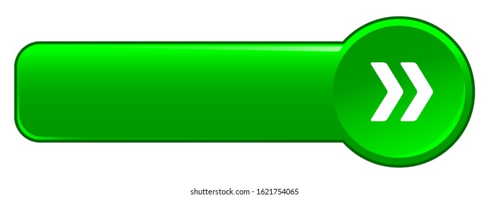 Green blank rectangular vector web button with arrows