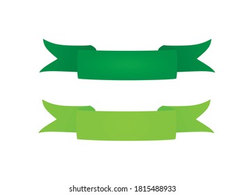 Green  blank ribbon. vector illustration