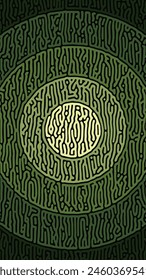 Mezcla verde Fondo Abstractas Huella digital Laberinto Como Ilustración vectorial