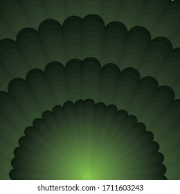 Green blend color background,flower shape, light, sliced layers, step color, gradient blend, marble gradient, wave, graphic, vector, Illustration.
