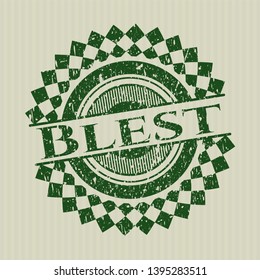 Green Blest distress grunge stamp