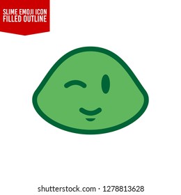 Green Blink Eye Slime Emoji Emoticon Stock Vector Royalty Free