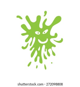 Green blob or bacteria, microbe. Vector illustration
