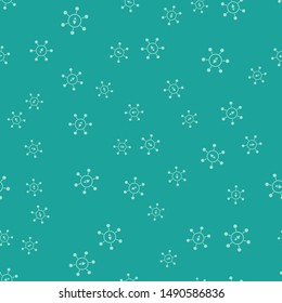 Green Blockchain technology Ethereum ETH icon isolated seamless pattern on green background background. Abstract geometric block chain network technology business. Vector Illustration