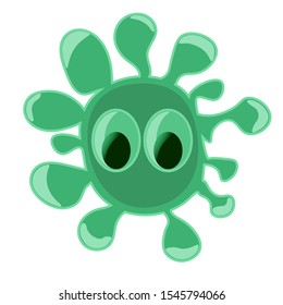 Green blot in the form of a cute funny character, a brawny hero for book design. Vector EPS 10