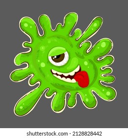 Green blot monster. Vector illustration
