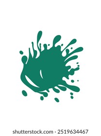 green blot or splash on a white background