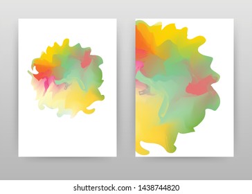 Green blot texture design for annual report, brochure, flyer, poster. Green blot background vector illustration for flyer, leaflet, poster. Abstract A4 brochure template.