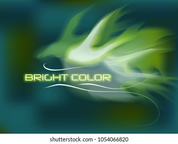 Green blue abstract blurred background with place for text. Vector illustration