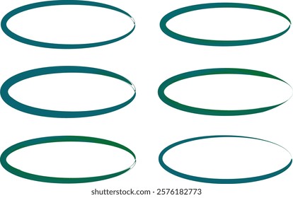 green blue abstract colored ellipse set vector