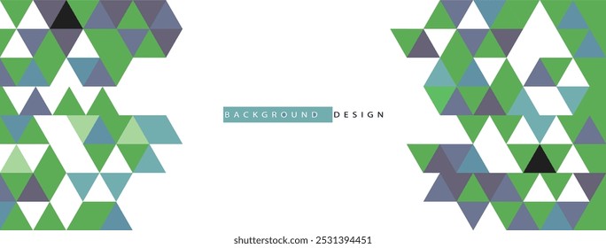green and blue abstract geometric background. Modern overlapping triangles. blue and green color shapes for your message. Business or tech presentation, app cover template