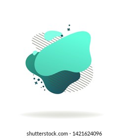 Green and blue abstract graphic elements. Dynamical colored forms and line. Gradient banners with flowing liquid shapes. Template for the design of logo, flyer or presentation. Vector illustration