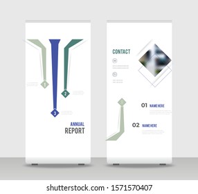 Green blue Abstract Shapes Modern Exhibition Advertising Trend Business Roll Up Banner Stand Poster Brochure flat design template creative concept. Green blue Roll Up EPS. Presentation Cover