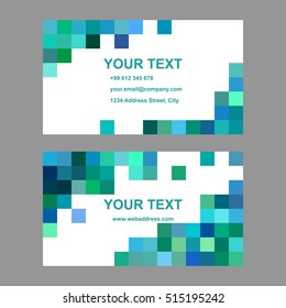 Green blue abstract square design business card template