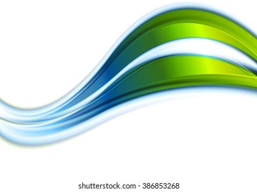 Olas abstractas de color azul verde sobre fondo blanco. Diseño de ilustración de vector
