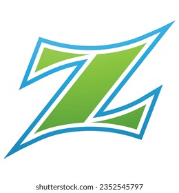 Green and Blue Arc Shaped Letter Z Icon on a White Background