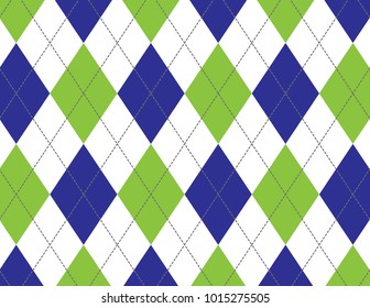 Green And Blue Argyle Background