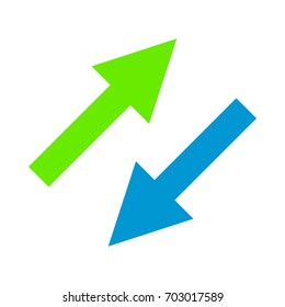Green and blue arrows