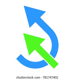 Green and blue arrows