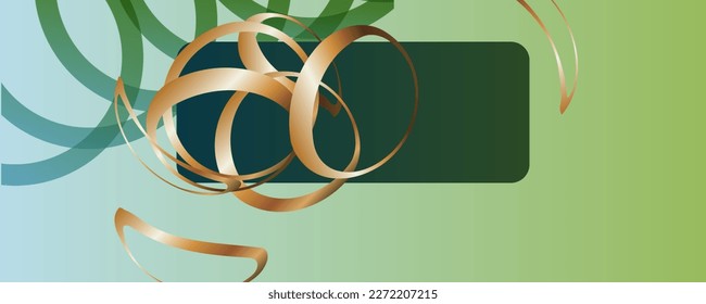 Green blue background of the basis for a Wedding or Christmas with gold elements dots circles and lines design black background abstract