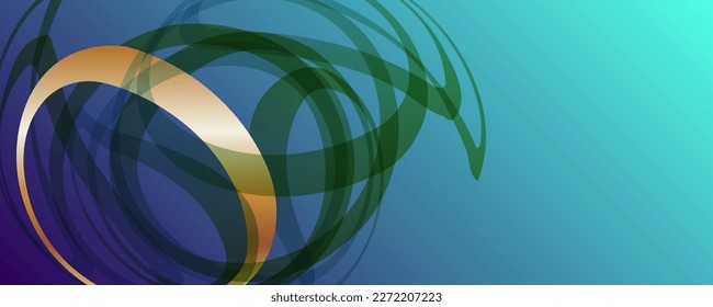 Green blue background of the basis for a Wedding or Christmas with gold elements dots circles and lines design black background abstract