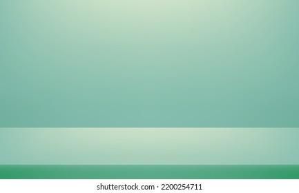 Green Blue Background. Empty green blue studio room. Space for displaying products. Vector illustration.