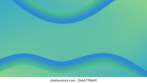 Fundo azul verde com gradiente fluido curva fita diferentes tons e espessura copiar espaço padrão