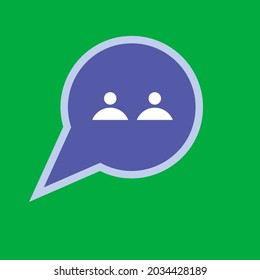 green and blue background group chat icon vector