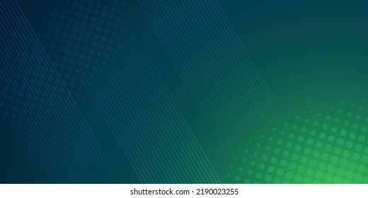 Green and blue background in vector illustration with glow and movement, with parallel lines, bright geometric shape.