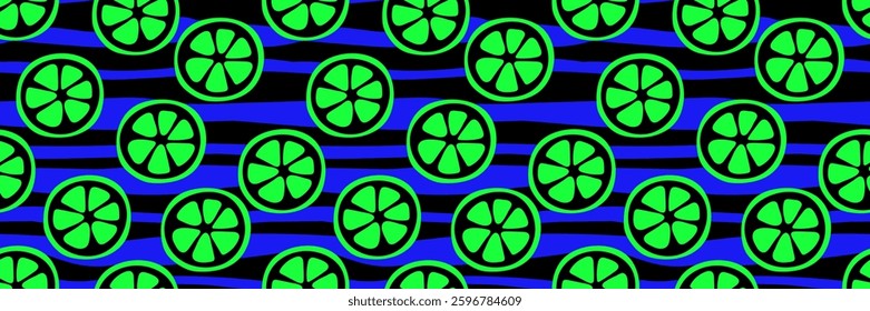 Green, blue and black seamless pattern. Vector trendy background for banner, poster, festival, music and parties