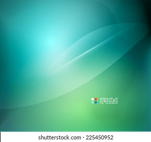 Plantilla de diseño borrosa verde y azul, fondo abstracto con luces y líneas