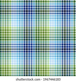 Green and blue blurred plaid pattern. Seamless vector ombré check design suitable for fashion, home decor or stationary.