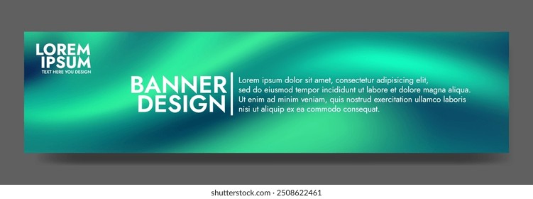 green and blue blurred smooth liquid waves abstract banner 
