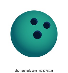 Green and Blue Bowling Ball Vector Icon Isolated