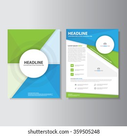 Green blue brochure A4 flyer leaflet template set for marketing and advertising 
