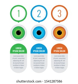 green, blue, brown eye infographic template. health information template. eye health infographic template