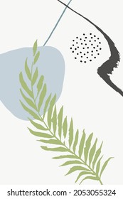 Vector de conjunto de pincel verde y azul Memphis fondo. Invitación Femenina Orgánica. Papel de escritorio lineal de formas. Desnudo Sketch Beauty Backdrop.