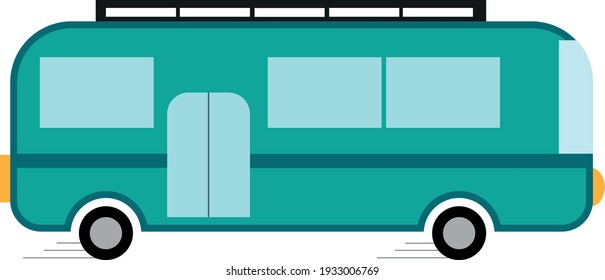 Green Blue Bus Vector Graphic Stock Vector (royalty Free) 1933006769 