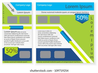 green and blue business brochure
