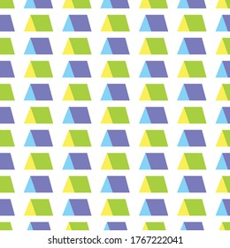 green and blue camp print with white background seamless repeat pattern