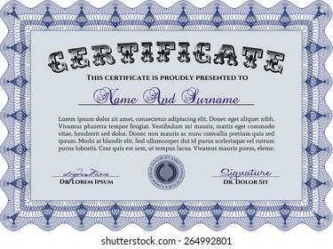 Green blue certificate or diploma template